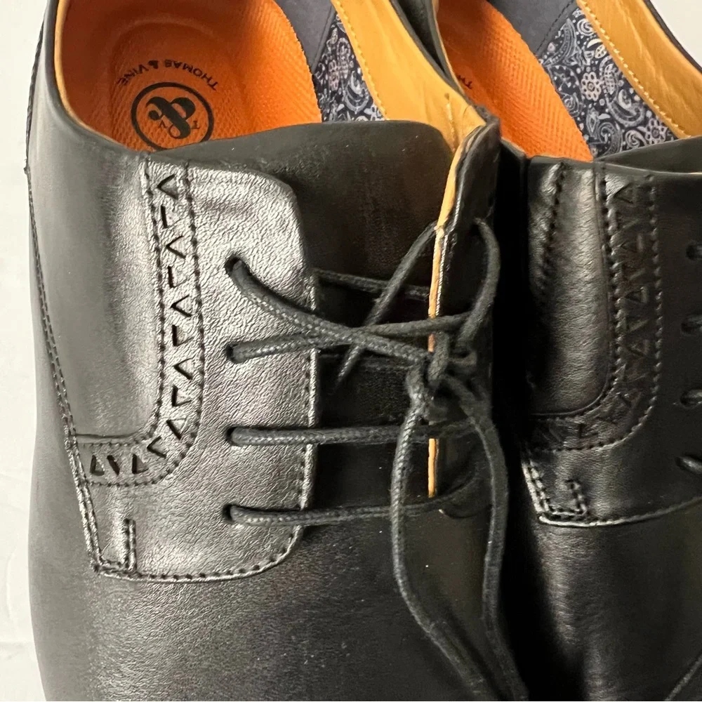 NWNT Thomas‎ & Vine men’s Wide Width Kendrick Cap Toe Dress shoe, 13 W, BlacK